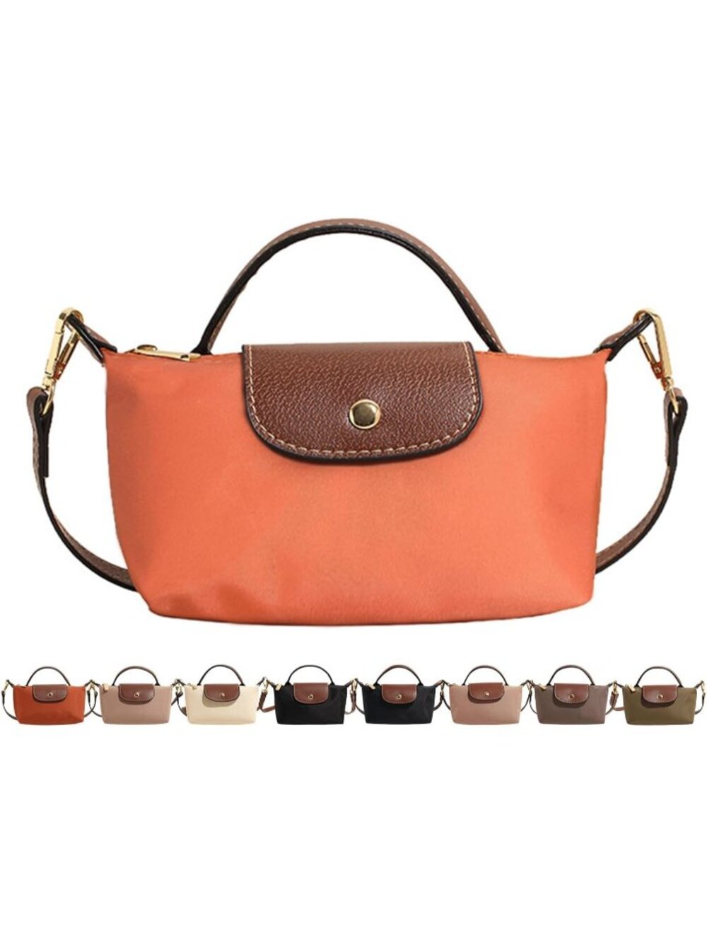 👜Women's Orange Mini Crossbody Bag With Adjustable Strap Shoulder Totes Bags